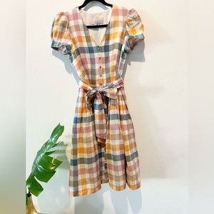 Gal Meets Glam Rainbow Gingham Poppy Dress